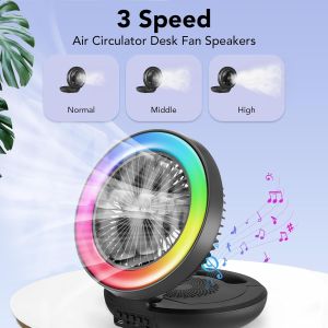 Rechargeable FM MP3 Radio Fan Super Bass Speaker Portable Music Mini System With Light & Rechargeable USB Fan