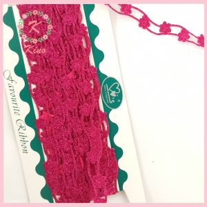 [PER ROLL] Renda Bunga Renteng Pink Fanta Kecil lebar 2cm - vintage rustic hiasan souvenir hantaran hiasan mukena hiasan hijab aksesoris hampers hadiah dekorasi souvenir seserahan pernikahan