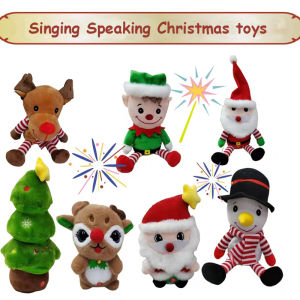Christmas Santa Claus Singing Speaking Santa Plush Toys Repeat What You Said Funny Electronic Toys Christams Gift for Kids Child