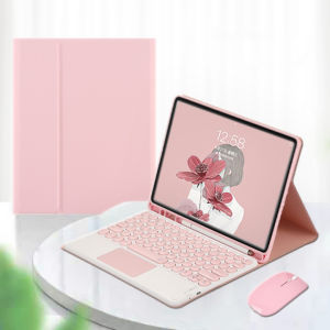 Samsung Galaxy Tab S6 Lite Case Galaxy Tab S9 S8 Ultra S7 FE Plus A8 A7 with Keyboard PU Leather Slim Detachable Wireless Bluetooth Keyboard Mouse Case for Galaxy Tab S6-Lite P610 P615