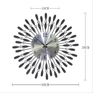 HOL Stock 38/50cm European Peacock 3D Wall Clock Large Size Elegant Metal Wall Art Modern Home Decoration