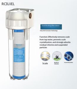 Purifier ng tubig 10-inch transparent na filter na bote 2 minuto 4 minuto pre-filter PP cotton libreng nakasabit na plato copper port filter cylinder