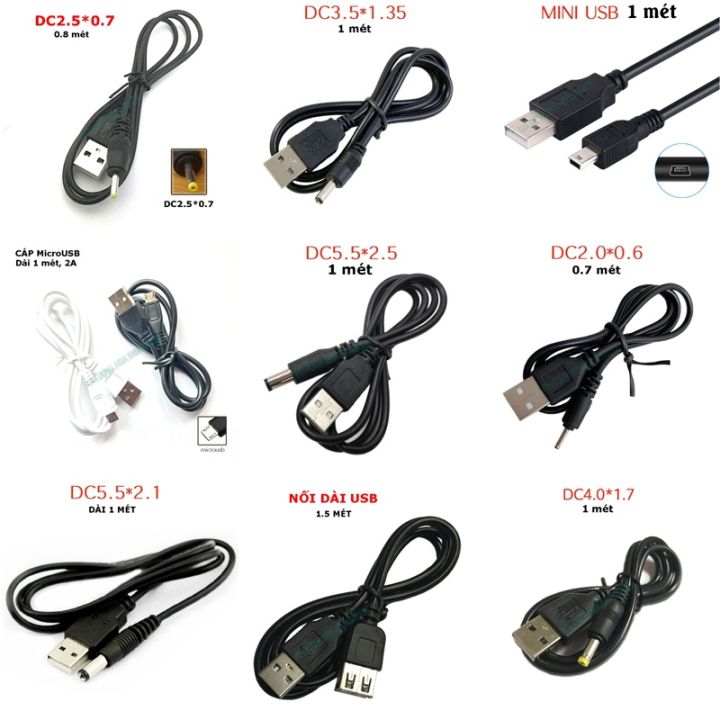 Dây cáp sạc chuyển đổi USB sang các đầu sạc thông dụng | Lazada.vn