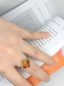 ✨ Natural Stone Stainless Steel Adjustable Ring ✨