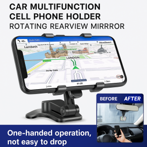 360 Degree Rotating Car Phone Holder Dual Purpose Clamp For Dashboard And Rearview Mirror GPS Navigation Bracket可旋转车载手机支架