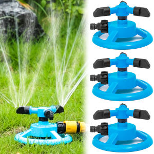 3-Way Sprinkler Nozzle 360 Degree Automatic Rotating Sprinkler Head Water Spray Garden Lawn Sprinkler Greenhouse Farmland Watering Irrigation Supplies