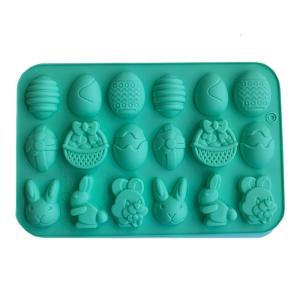 18 Cavity Easters Bunnies Eggs Baking Mold Flexible Nonstick Silicones Mould For Oven Freezing Use DIY Candy Dessert