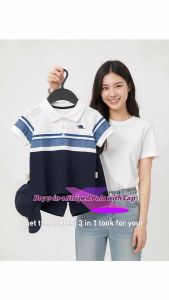 EST20A35 OOTD 3IN1POLO SHIRT STRIPER FOR BOY WITH CAP