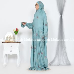 Mukena Terusan Bahan Adem Tebal ARROBIAH Motif Andin