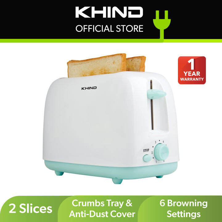 Khind 2 Slices Bread Toaster with Anti Dust Cover BT808 Lazada