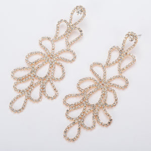 European and American fashion retro earrings women temperament diamond-set decoration personality exaggerated large stud earrings E