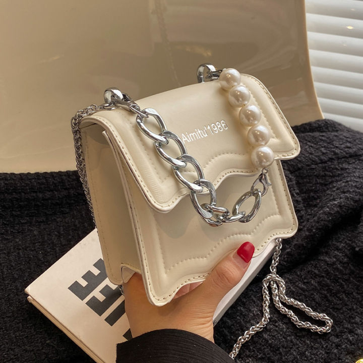 【suzen】Pearl Square Chain Bag DHgate.com:Vintage Pearl Chain Shoulder Bag - Small Square
