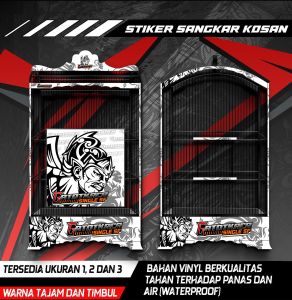 Stiker Decal Sangkar Burung Kotak Kosan Koper Kenari Cendet Cucak Ijo Desain Gatot Kacac Anti Air
