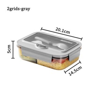 Lunch Box Sealed Bento Lunch Box for Adult Kids Baunan Lunch Box with Spoon Fork Durable Plastic