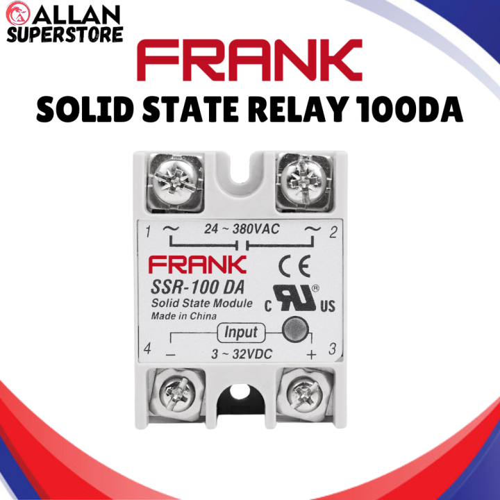 SSR-100DA Solid State Relay DC-AC 100A 3-32VDC 24-380VAC – Fast Switching, Unbranded