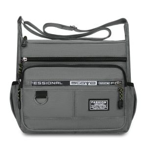 SEA JJT Large Capacity Waterproof Mens Shoulder Bag with Multiple Pockets for Business and Casual Use