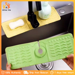 New Heightened Slope Drainage Mat Kitchen Silicone Faucet Drain Mat Sink Splash-Proof Silicone Drain Pads