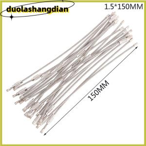 [Duola] 20Pcs Wire Rope Key Chain Stainless Steel Wire Keychain Carabiner Cable Key Ring