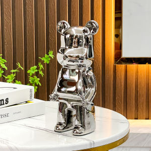 28CM 20CM 35CM กระปุกออมสิน หมีรุนแรงขนาดใหญ่เครื่องประดับหมี รูปการ์ตูน สำหรับตกแต่งบ้านห้องนั่งเล่นตุ๊กตาสูง กระปุกออมสินหมี ชุบเซรามิค