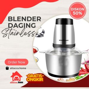 Blender Chopper Stainless Steel Penggiling Gilingan Untuk Daging Bakso Bumbu Dapur halus Serbaguna Murah 3 in 1 Cuci Gudang Murah