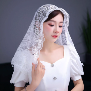 Ren mantilla Mạng che mặt mềm mại thoải mái đen trắng phong cách Tây Ban Nha tinh tế Rose Mạng Che Mặt bằng ren cho Head bao gồm cho nữ phụ nữ