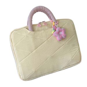 MIIQNUS Handle Style Laptop Sleeve With Flower Pendant Puffy Laptop Bags Laptop Cover Sweet Computer Handbag Women/girl