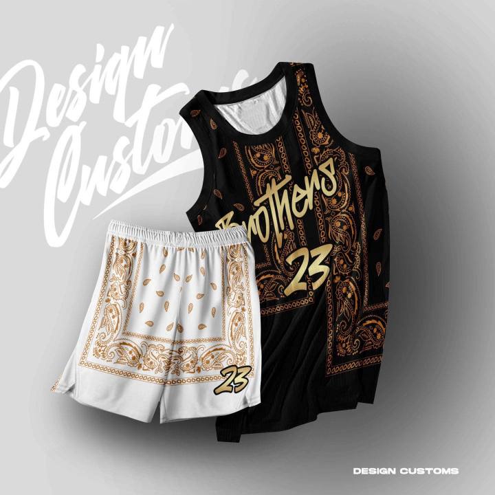 Black and cheap gold jersey basketball