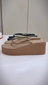 New Stylish Outdoor Thick-Soled 6.5Cm High-Heeled Beach Flip-Flops For Women Summer Non-Slip And Wear-Resistant