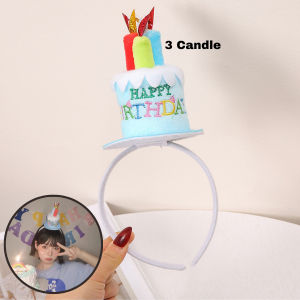 INS Korea Happy Birthday Cake Candle Hat Party Cute Headband Hari Jadi Topi Cute Baby Boy Gir生日蛋糕造型发箍帽子