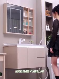 Vanity cabinet Bathroom Vanity Cabinet Set Bathroom Smart Mirror Cabinet With Sensor Light Free Tap and Pop Up Waste Washbasin Cabinet Set