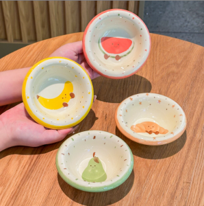 New ceramic bowl ceramic plate dipping sauce dishes side dishes dinner plates high-quality appearance fruit plates605