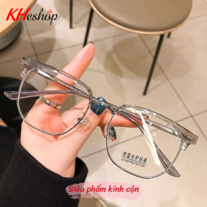[MỚI - VOUCHER 15%] Kính cận thị nửa viền form đa giác siêu xinh đủ độ từ 0 - -4.00 mã Y8047 - kheshop