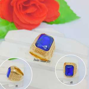 CINCIN COWO TITANIUM    KOTAK PERSEGI DIAMOND LIST DESAIN MOTIF FASHION ANTI KARAT DAN ANTI LUNTUR (COD)