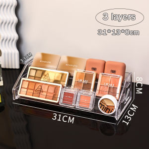 3 layers Acrylic Makeup Storage Rack Clear Lipstick Nail Polish Essential Oil Ladder Display Rack Dressing Table Cosmetic Organizer Holder