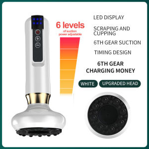 Hailicare อุปกรณ์ครอบแก้วอัจฉริยะ ที่ขูดหัวแม่เหล็กแบบชาร์จได้ จอแสดงผล LED เครื่องนวดตัวดูดความเร็ว 6 ระดับ ขูดและป้อง การชาร์จ USB ในครัวเรือนลบความชื้น