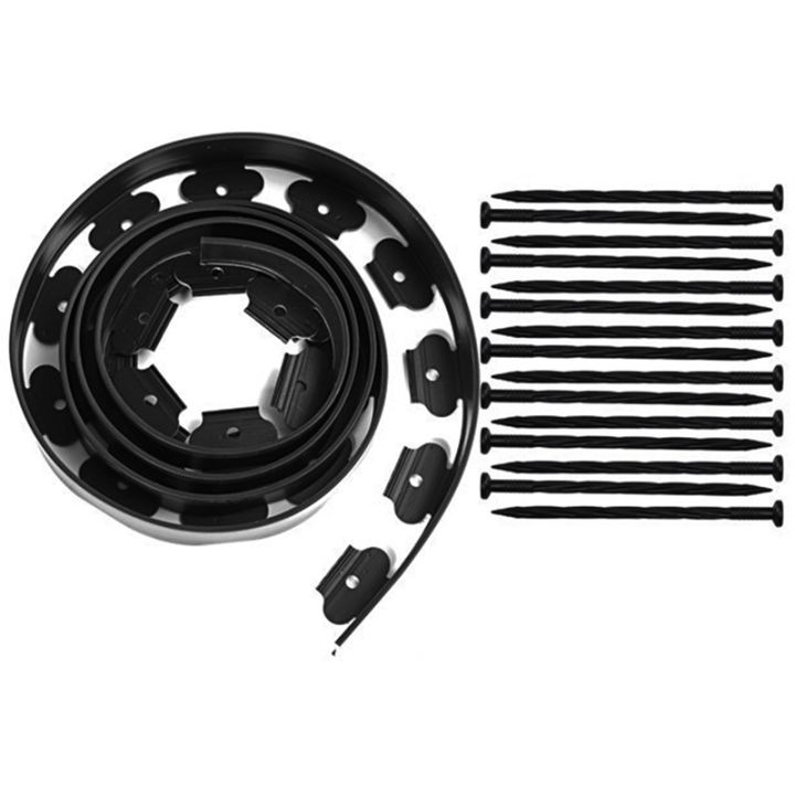 Landscape Edging,16.4FT Garden Edging with 15 Edging Stakes, Rubber