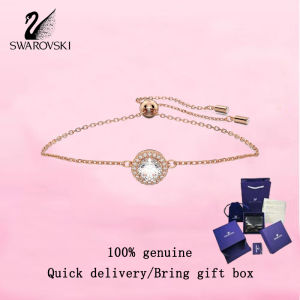 💎 Swarovski 💎 Womens fashion bracelet Rose gold round cut pavé white diamonds 5636273 Constella Bracelet Valentines Day gift Birthday gift