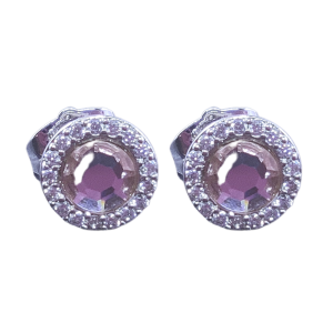 ต่างหูล้อมเพชร ต่างหูเพชรสวิส CZ แท้ 100% Valkyrie Boutique 💎 ต่างหูแป้น ต่างหูเสียบ ต่างหูเงิน ใส่ไม่คัน งานไม่ดำ100% ER-0544