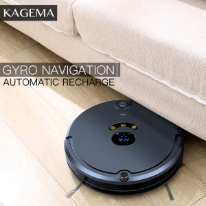KAGEMA Gyro Navigation Cordless Robot Vacuum Cleaner Wet and Dry with Water Tank Mop Sweep Vacuum 3 in 1 Anti-Fall and Anti-Collision Automatic Recharge Ultra-Thin Body 2500PA Strong Suction Vacum Cleaner