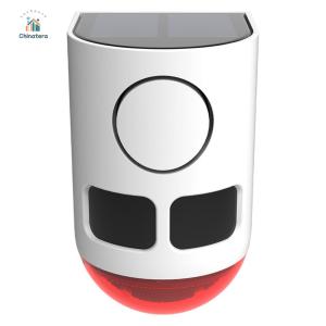 Solar Outdoor Motion Sensor Alarm with Flashing Light To Deter Raccoon Deer Skunk Bear Coyote for Yard Farm Garden