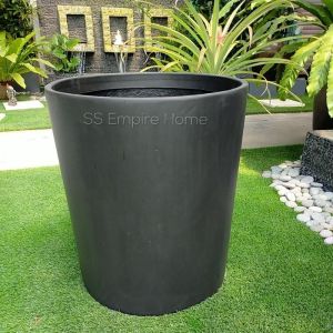 REX FP21 Black Fiberglass Matte Flower Pot Pasu Bunga Garden Taman Plant Pokok Fiber Square Indoor Outdoor Tempayan