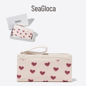 SeaGloca Exclusive Custom Valentines Day Heart-shaped Long Wallet Romantic Wallet with Box for Women
