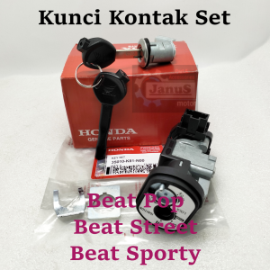 Kunci kontak set (kunci kontak + kunci jok) kualitas orisinil K81 utk HONDA BEAT ESP BEAT POP BEAT FI NEW BEAT STREET. KUNCI KESELAMATAN
