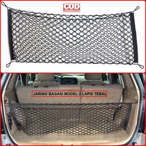 Jaring Bagasi Belakang Mobil 2 LAPIS TEBAL Ukuran 90 x 40cm Stretch Sampai 120 x 60cm Universal MSV