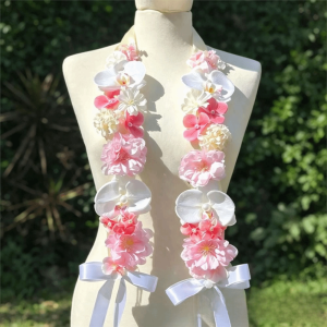 LZHDP MALL Elegant Ornament Satin Flower Shawl Floral Decorative Mixed Blooms Graduation Wreaths Sturdy Multi-functional Artificial Flowers Sash Graduation Ceremony