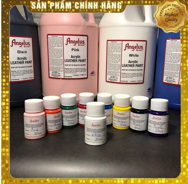 Màu Angelus Acrylic Leather Paint (Trắng) Màu sơn vẽ cho da, vải