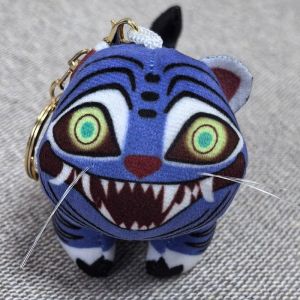 12cm KPOP Demon Hunters Plush Tiger Derpy Keychain Pendant Monster Hunt Girl Key Ring Decoration Kawaii Doll Birthday Gifts