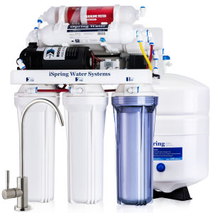 iSpring RCC1P-AK NSF Alkaline Water Filter Drinking Water Filtration System 6-Stage 100GPD Reverse Osmosis System Under Sink  and Pump TDS Reduction Balance the pH Promotes good health