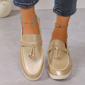 New Spring And Autumn Large Size Casual Loafers Round Toe Slip-On Shallow Lazy Shoes
