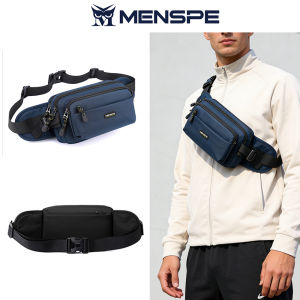 MENSPE Men Bag Nylon Chest Pack Beltbag For Men Multi-layer Chest Bag Crossbody Pack Zipper Waist Sports Bag Waterproof Bag Street Shoulder Bag Messenger Bag Travel Bag for Work or Business